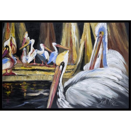 Carolines Treasures Pelicans Indoor and Outdoor Mat- 18 x 27 in. JMK1137MAT